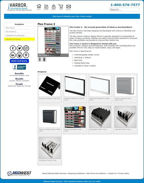 Tobacco fixtures - shelves